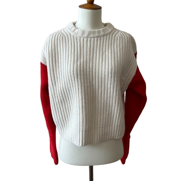 ❤️SOLD❤️ TORY BURCH SPORT MERINO WOOL APRES SKI SWEATER CROP CLASSIC OVERSIZED - Picture 2 of 12